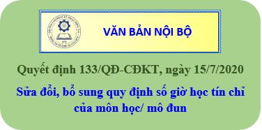 Sửa đổi, bổ sung quy định số giờ học tín chỉ của môn học - mô đun